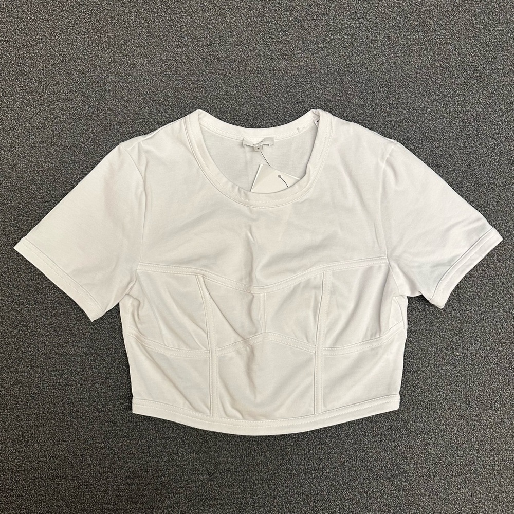 A.L.C. Wren Cotton Jersey Cropped Tee in White